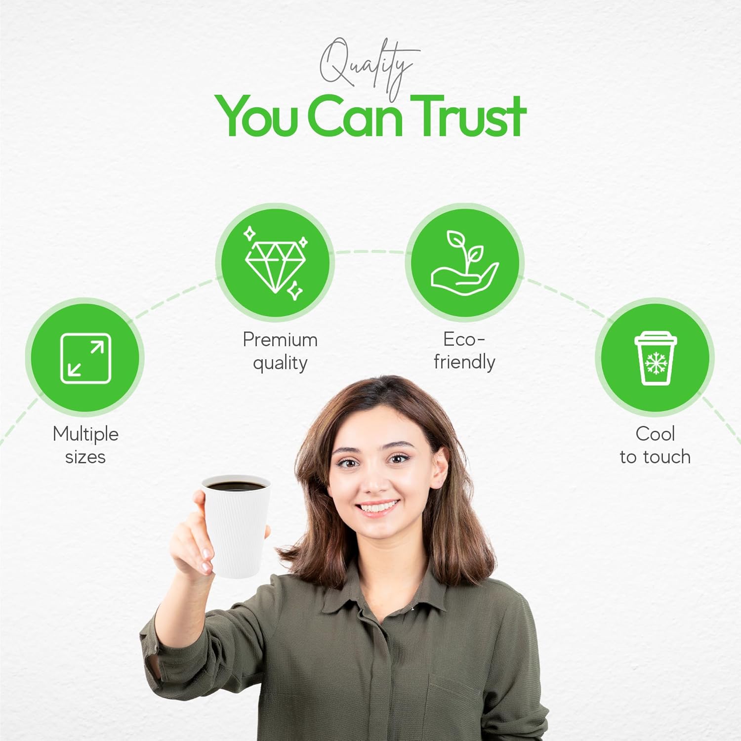 Restaurantware-12 Ounce Disposable Coffee Cups, 500 Double Wall Hot Cups For Coffee - Lids Sold Separately, Rolled Rim, White Paper Insulated Coffee Cups, For Hot Coffee, Tea, And More