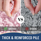 Arotive Luxury Chenille Bathroom Rug Mat, Extra Soft Thick Absorbent Shaggy Bath Rugs, Non-Slip Machine Wash Dry, Plush Bath Mats for Bathroom, Shower and Tub, 47x24, Pink