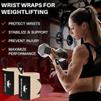 TECEUM Weightlifting 18" & 12" Wrist Wraps with Thumb Loop – Heavy Duty Wrist Workout Braces for Men and Women – Ideal for Powerlifting, Strength Training, Bodybuilding