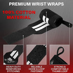 TECEUM Weightlifting 18" & 12" Wrist Wraps with Thumb Loop – Heavy Duty Wrist Workout Braces for Men and Women – Ideal for Powerlifting, Strength Training, Bodybuilding