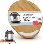 Ibyx Elegant Round Sliding Tray for Your Pressure Cooker, Air Fryer & Heavy Kitchen Appliances - Sturdy, Slides Easily from Under The Cabinet (Natural, 13”)