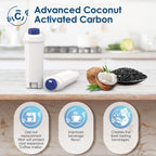 DLSC002 Water Filter Replacement Compatible With Delonghi Coffee Machine Filter Activated Carbon Softener For De'longhi Magnifica evo, Dinamica, Eletta, ECAM, ESAM, ETAM, Bco410/420, Ec680/800, 2 Pack