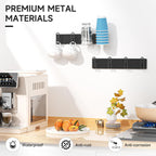 Mug Holder Wall Mounted, 2 Pack Black Coffee Cup Hooks, Metal Mug Rack for Kitchen, Modern Unique Cabinets Cups, Cup Holder Hanging Wall Hanger for Kitchen, Dining Room Coffee Bar