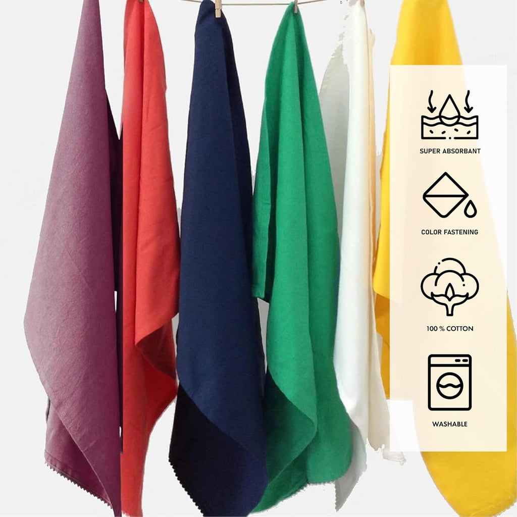 TARAN LIVING Cotton Kitchen Cloths - Assorted (2), Pack of 6 (18"x28")