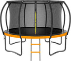 Trampoline 8FT 10FT 12FT 14FT 16FT, Outdoor Trampolines for Kids and Adults, Recreational Trampoline with Enclosure Net & Ladder, Round Trampoline ASTM Approved, 400/450LBS Weight Capacity
