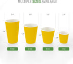 Restaurantware 4 Ounce Ripple Insulated Coffee Cups, 500 Double Wall Corrugated Tumblers, Leakproof, Non-Slip Yellow Paper Design, Recyclable, Ribbed Surface, Matching Lids Sold Separately