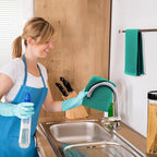 Kitinjoy 100% Cotton Waffle Weave Kitchen Towels, 8-Pack Super Soft and Absorbent Dish Towels for Drying Dishes, Kitchen Hand Towels, 13 in x 28 in, Teal