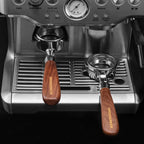 Espresso Portafilter | 54mm Bottomless Portafilter with 3 Ear and Walnut Handle | Fits 54mm Breville Bambino/Barista/Infuser BES450, BES500, BES880, BES810BSS, BES860XL, BES870XL, BES878