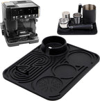 Silicone Coffee Mat- Compatible with Ninja Espresso - Easy to Clean, Suitable for Ninja Luxe Espresso Coffee Machine ES601 & ES701 and Other Coffee Machines of Various Sizes (Black)