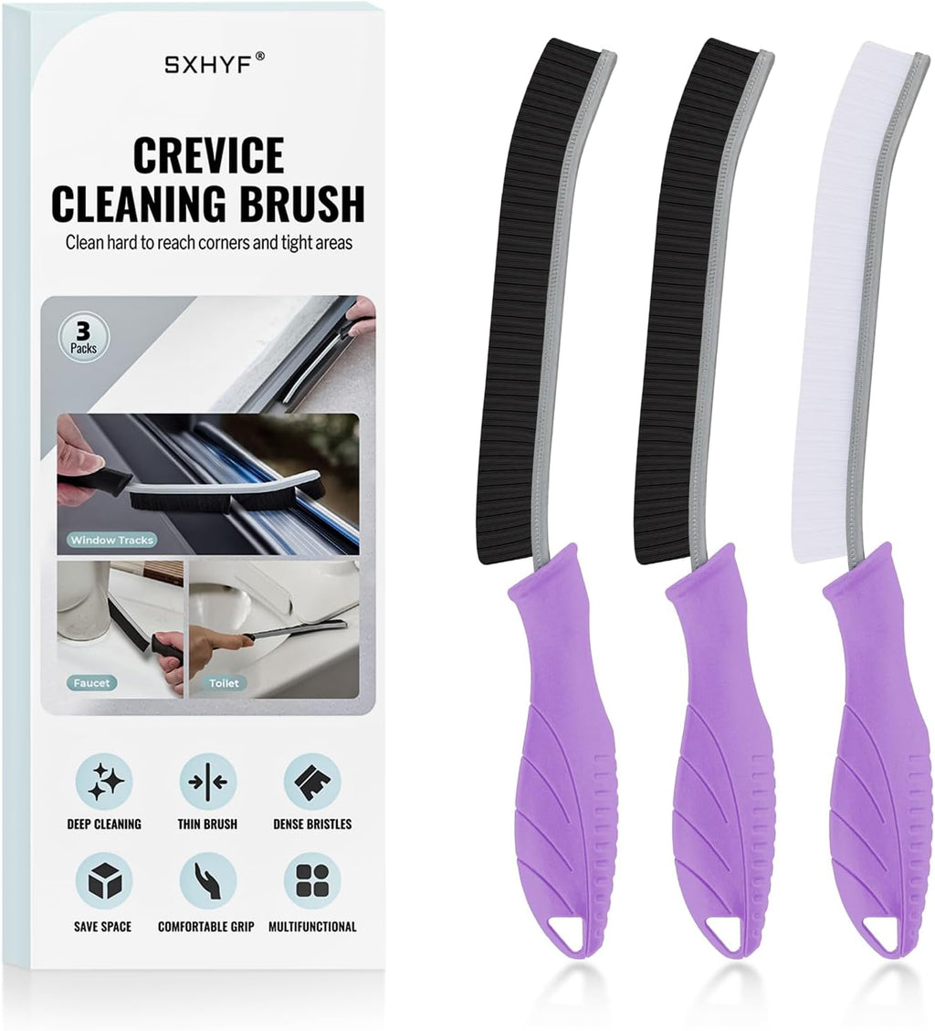 SXhyf Crevice Cleaning Brush - Grout Scrub Brush, House Cleaning Supplies, Gap Cleaning Tools, Home Essentials, Gifts for Women Men, Hard Bristle Crevice Cleaner Brush for Household Use, Bathroom