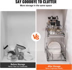 VEVOR Pull Out Cabinet Organizer, 8.5"W x 21"D Heavy Duty Slide Out Pantry Shelves, Chrome-Plated Steel Roll Out Drawers, Sliding Drawer Storage for Home, Inside Kitchen Cabinet, Bathroom, Under Sink