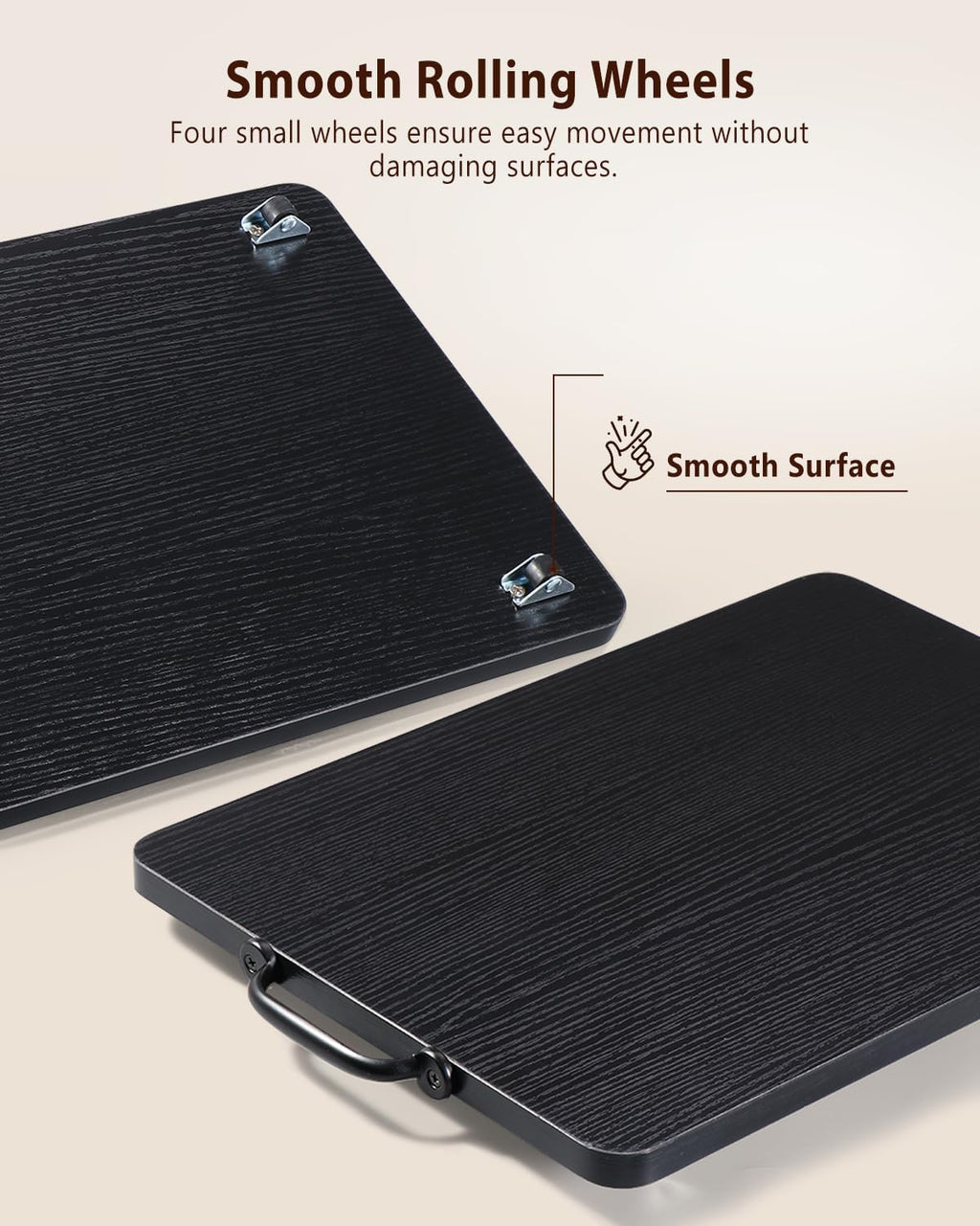 Appliance Slider, Sliding Tray for Coffee Maker, Coffee Pot Slider for Countertop, Kitchen Appliance Rolling Tray with Rubber Wheels,Large - Long, Black(12.5” x 16”)