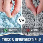 Arotive Luxury Chenille Bathroom Rug Mat, Extra Soft Thick Absorbent Shaggy Bath Rugs, Non-Slip Machine Wash Dry, Plush Bath Mats for Bathroom, Shower and Tub, 59x35, Blue