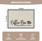 Artoid Mode Coffee Bar Mats Set of 2, 12x18 Inch Washable Non-Slip Plastic PVC Vinyl Table Mats for Coffee Machine, Countertops