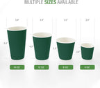 Restaurantware-12 Ounce Disposable Coffee Cups, 500 Ripple Wall Hot Cups For Coffee - Lids Sold Separately, Rolled Rim, Forest Green Paper Insulated Coffee Cups, For Hot Coffee, Tea, And More