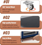 360° Appliance Slider Sliding Tray, Coffee Maker Rolling Tray for Counter Under Cabinet Coffee Pot Mat for Espresso Machine, Toaster, Air Fryer, Quiet Wheels, Black (Large 15.7"×13")