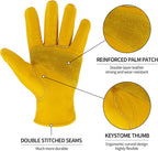 Leather Work Gloves for Men & Women, Reinforced Durable Gardening Gloves,Cowhide Work Gloves,Puncture & Cut Resistant