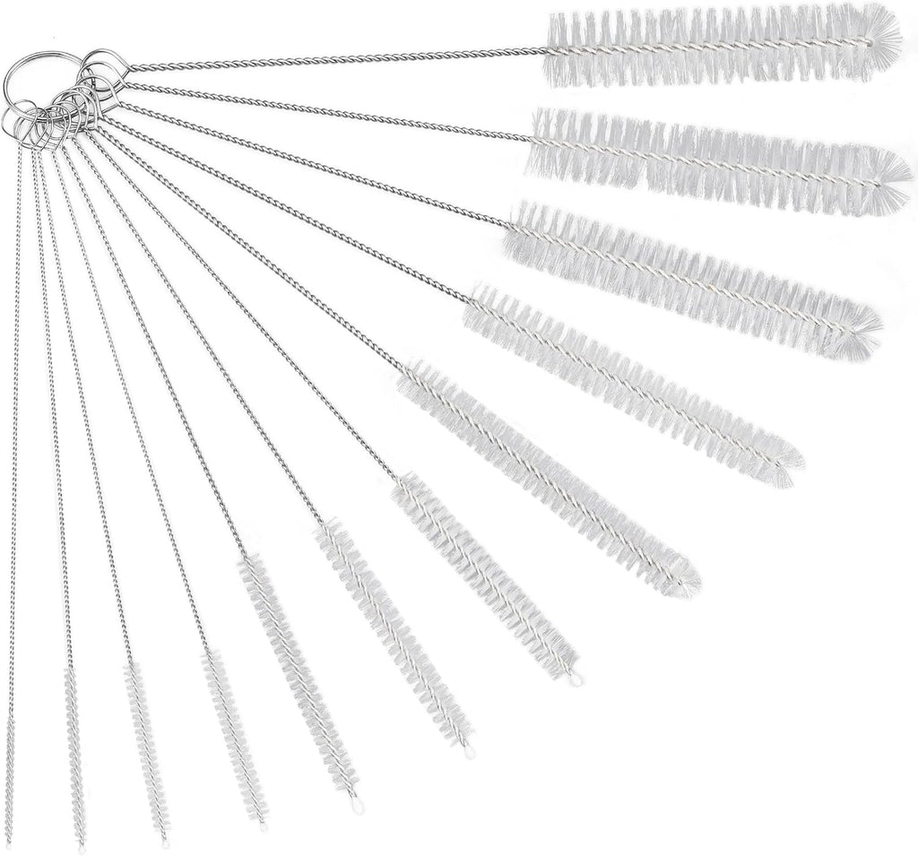 Straw Cleaner Brush Set, 12-Piece 11.8 Inch Long Botthle Cleaning Brush, Nylon Tube Brush Kit for Straws on Tumbler, Water Bottle, Sippy Cup and Pipes, Tubes or Tea Pot Spout