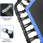 ONETWOFIT 42"/45" Rebounder Trampoline for Adults, Silent Mini Trampoline Indoor Exercise Fitness Trampoline Bungee Rebounder Workout Max Load 330lbs