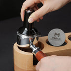 58mm Bottomless Portafilter with Double Shot Filter Basket & Premium Walnutwood Handle, Portafilter Compatible with All Breville 58mm Machines, Espresso Accessories(Puck Screen)