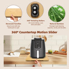 360° Rolling Tray Bamboo Appliance Slider for Kitchen Appliances, Coffee Maker Mat Tray for Countertops Sliding Tray for Coffee Maker Appliances Mat Easily from Under The Cabinet Natural11.6×13.9