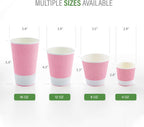 Restaurantware 4 Ounce Ripple Insulated Coffee Cups, 500 Double Wall Corrugated Tumblers, Leakproof, Non-Slip Light Pink Paper Design, Recyclable, Ribbed Surface, Matching Lids Sold Separately