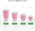 Restaurantware 8 Ounce Double Wall Disposable Coffee Cups, 500 Insulated Light Pink Paper Tumblers, with Ripple Wall Design, Lids Sold Separately for Hot Drinks like Tea, Coffee and More