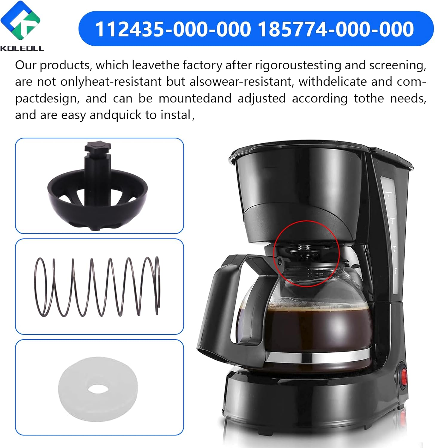 2 Pack Coffee Maker Brew Basket Stop Valve Kit 112435-000-000 185774-000-000 Compatible with Hamilton Beach Coffee Makers 990117900 990237500