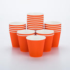 Restaurantware 8 Ounce Double Wall Disposable Coffee Cups, 500 Insulated Orange Paper Cups With Ripple Wall Design, Lids Sold Separately for Hot Beverages like Tea, Hot Chocolate, and More