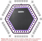 ONETWOFIT 48" Silent Mini Trampoline with Adjustable Handle Bar Fitness Trampoline Bungee Rebounder Jumping Cardio Trainer Workout for Adults