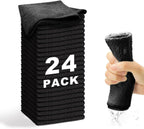 Microfiber Cleaning Cloth-24Pcs (13x13 inch) Ultra Soft Highly Absorbent Rags for Housekeeping-Machine Wash (Black)