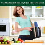 Disposable Coffee Cup Dispenser with Handles, Countertop or Wall Mount Hot/Cold Drink Cup and Lid Holder - Bathroom/Kitchen/Office Acrylic Cup Lid Storage Organizer (2 Compartments, Black)