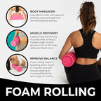Oceanfoam Tidal Roller - Hot Pink - Muscle Massage Foam Roller for Back Pain & Stretching - Firm and Ergonomic Wide Wave Textured - Yoga, Athletics, & Wellness - Full Size, 20" x 5"