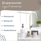 Countertop and Vanity Tray - 2 PC Large 11.7" Silicone Bathroom Trays, Counter Organizer, Dish Soap Sponge Holder Kitchen Sink Tray Organizer, Sink Caddy Toothbrush Key Kitchen Soap Trays