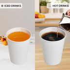 JOLLY PARTY [100 Pack] 16 oz Paper Coffee Cups, Disposable Paper Cup with Lids, Hot/Cold Beverage Drinking Cup for Water, Juice, Coffee or Tea, Suitable for Home, Shops and Cafes