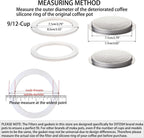 2 Pcs Filter with 3 Pcs Silicone Gasket Seals for 9 Cup 12 Cup Stovetop Espresso Coffee Maker Replacement Parts for Big Tummy and Straight Stainless Steel Moka Pot