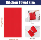 Homaxy Microfiber Waffle Weave Kitchen Towels, 16 x 28 Inch Ultra Absorbent and Solid Color Dish Towels, 8 Pack, Red