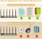 Cutting Board Organizer, [1-Pack] Cutting Board Holder Rack Baking Cookie Pan Sheets Cooling Small Racks Storage Stand for Kitchen Cabinet Countertop Bakeware Storage Organizer Metal Black