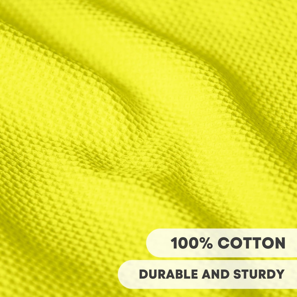 Artoid Mode 100% Cotton Lemon Yellow Waffle Weave Kitchen Dish Cloths, 12x12 Inch Ultra Soft Absorbent Quick Drying Kitchen Dish Towels Set of 6