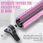 Trigger Point Foam Roller with Stand, 18 Inch Medium Density Foam Roller Long Yoga Roller Foam Exercise Roller for Physical Therapy, Muscles Deep Tissue, Pilates, Back Pain and Muscle Recovery (Pink)