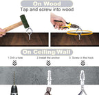 100 PCS Silver Eye Screw Hooks for Hanging Heavy Duty with Safety Buckle.Metal Ceiling Hooks for Hanging Plants Cup Wind Chime Bird Feeders Patio Lights at Indoor&Outdoor