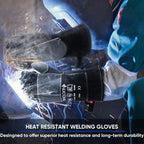 TICONN Welding Gloves, 1000°F Heat-Resistant Fireproof Leather Gloves for Welders, Stick, Forge, Mig, Tig, BBQ, Baking, Oven