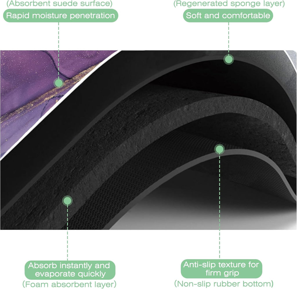 Dish Drying Mat Colorful Abstract Marble Texture Coffee Mat,16"X24" Bsorbent Dish Drying Pad for Sink Dishes or Under Rack Kitchen Counter Accessories Absorbent Hide Backed Drying Mat