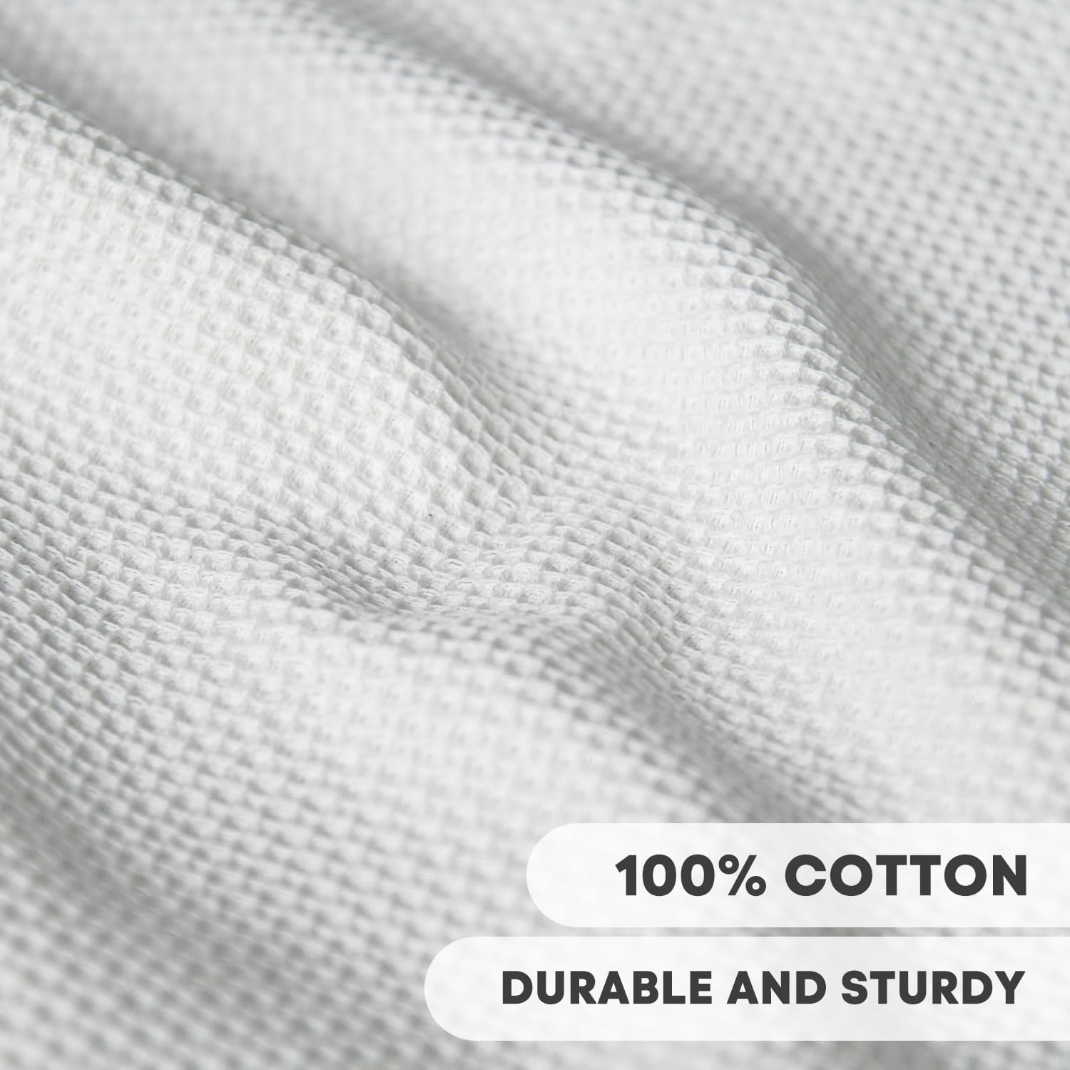 Artoid Mode 100% Cotton White Dark Grey Waffle Weave Kitchen Dish Cloths, 13x28 Inch Ultra Soft Absorbent Quick Drying Kitchen Dish Towels Set of 4, Multicolor