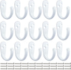 IBosins 15PCS Coat Hooks Wall Mounted Single Prong Robe Hook for Hanging Towel Hooks with 30 Screws for Bags, Hat, Cap, Scarf, Cup (White)