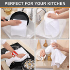 Kitinjoy 100% Cotton Waffle Weave Kitchen Towels, 12-Pack Super Soft and Absorbent Dish Towels for Drying Dishes, Kitchen Hand Towels, 13 in x 28 in, White