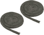 PATIKIL Wood Stove Gasket, 2Pcs 3/8" x 1/8" x 118" Flat Graphite Fiberglass High-Temperature Resistance Seal Rope for Stoves Fireplace Door, Black