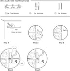 SKOLOO 17-Inch Wood Burnt Coat Rack Wall Mount with 3 Triple Hooks - Ideal for Family Entrances, Classrooms, and Pet Supplies Storage - Perfect Coat Hooks for Wall
