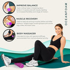 Oceanfoam Ripple Travel Foam Roller (11" x 3.35") Firm Mini Foam Roller for Physical Therapy, Deep Tissue Massage, Back Pain - High Density, Ergonomic Wave Textured - Yoga, Pilates, Exercise (Magenta)