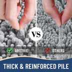 Arotive Luxury Chenille Bathroom Rug Mat, Extra Soft Thick Absorbent Shaggy Bath Rugs, Non-Slip Machine Wash Dry, Plush Bath Mats for Bathroom, Shower and Tub, 44x32, Light Grey